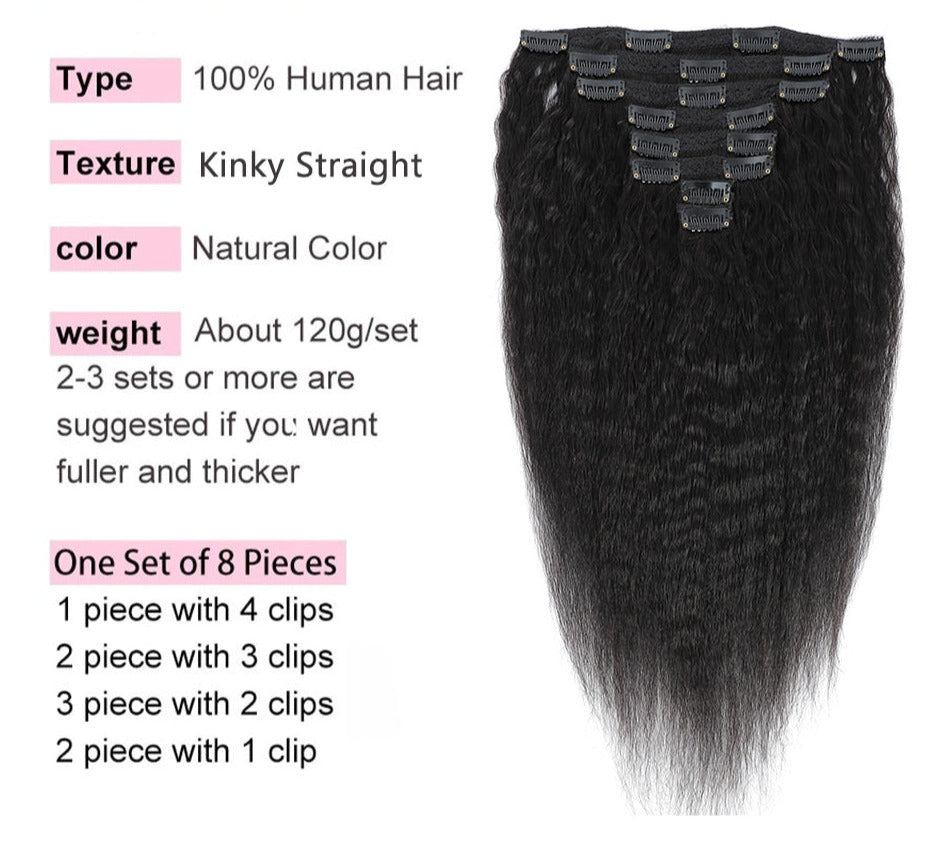 Kinky Straight Clip-In Extensions